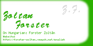 zoltan forster business card